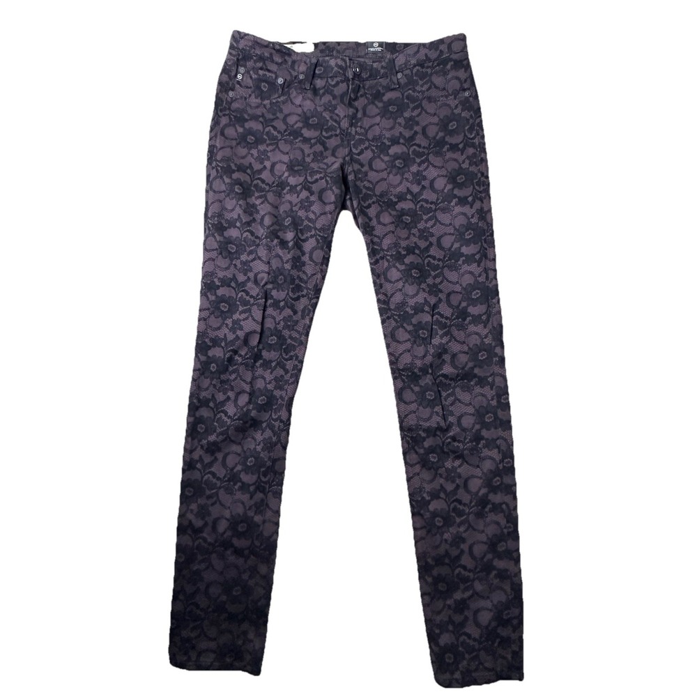 AG Adriano Goldschmied Women's 30R The Legging Super Skinny Jeans Lace Print
